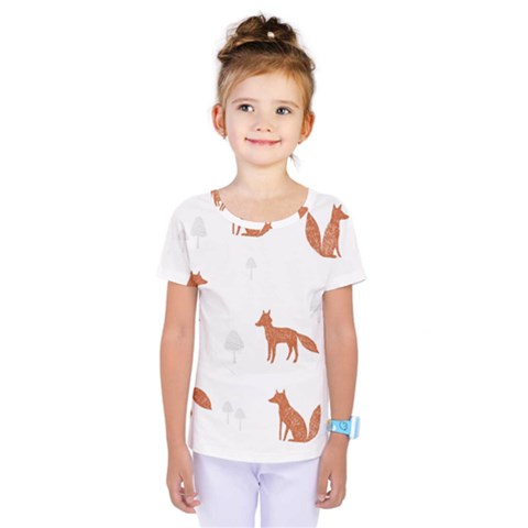 Fox Animal Wild Pattern Kids  One Piece T-shirt by Ket1n9