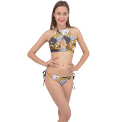 Cats-cute-kitty-kitties-kitten Cross Front Halter Bikini Set by Ket1n9