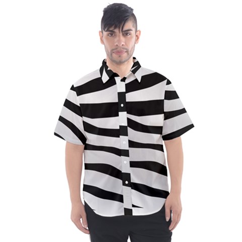 White Tiger Skin Men s Short Sleeve Shirt by Ket1n9