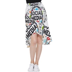 Social Media Computer Internet Typography Text Poster Frill Hi Low Chiffon Skirt by Ket1n9