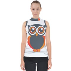 Owl Logo Mock Neck Shell Top by Ket1n9