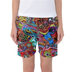 Art Color Dark Detail Monsters Psychedelic Women s Basketball Shorts by Ket1n9