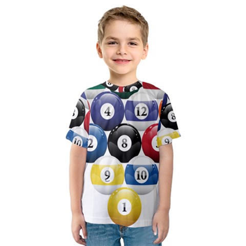 Racked Billiard Pool Balls Kids  Sport Mesh T-shirt by Ket1n9