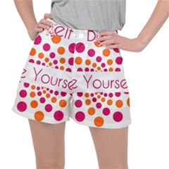 Be Yourself Pink Orange Dots Circular Women s Ripstop Shorts