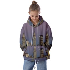 Skyline-city-manhattan-new-york Kids  Oversized Hoodie by Ket1n9