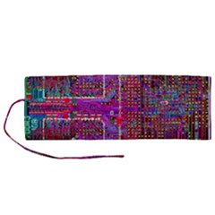 Technology Circuit Board Layout Pattern Roll Up Canvas Pencil Holder (m) by Ket1n9