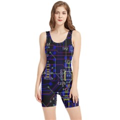 Technology Circuit Board Layout Women s Wrestling Singlet by Ket1n9