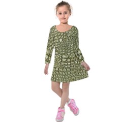 Aligator-skin Kids  Long Sleeve Velvet Dress by Ket1n9