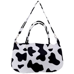 Animal-print-black-and-white-black Removable Strap Handbag