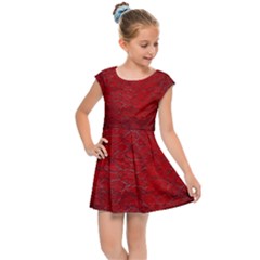 Red-grunge-texture-black-gradient Kids  Cap Sleeve Dress