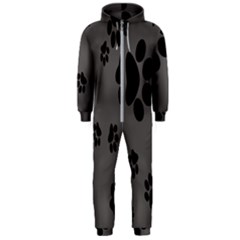 Dog-foodprint Paw Prints Seamless Background And Pattern Hooded Jumpsuit (men) by Ket1n9