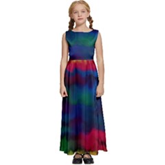 Watercolour-color-background Kids  Satin Sleeveless Maxi Dress by Ket1n9