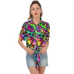 Network-nerves-nervous-system-line Tie Front Shirt 