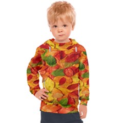 Leaves Texture Kids  Hooded Pullover by Ket1n9