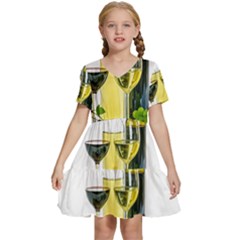 White-wine-red-wine-the-bottle Kids  Short Sleeve Tiered Mini Dress by Ket1n9