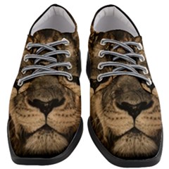 African-lion-mane-close-eyes Women Heeled Oxford Shoes