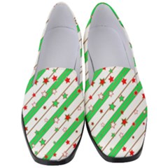 Christmas Paper Stars Pattern Texture Background Colorful Colors Seamless Women s Classic Loafer Heels by Ket1n9