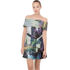 Fantastic World Fantasy Painting Off Shoulder Chiffon Dress by Ket1n9