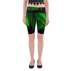 Aurora-borealis-northern-lights- Yoga Cropped Leggings by Ket1n9