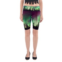 Aurora-borealis-northern-lights Yoga Cropped Leggings by Ket1n9