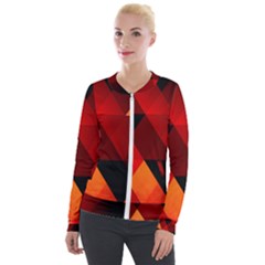 Abstract Triangle Wallpaper Velvet Zip Up Jacket by Ket1n9