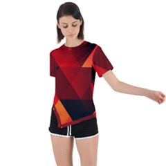 Abstract Triangle Wallpaper Asymmetrical Short Sleeve Sports T-shirt by Ket1n9