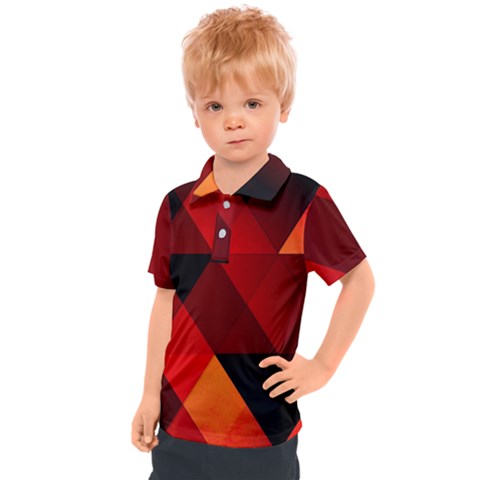 Abstract Triangle Wallpaper Kids  Polo T-shirt by Ket1n9