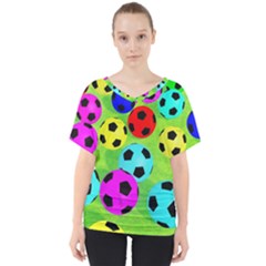 Balls Colors V-neck Dolman Drape Top by Ket1n9