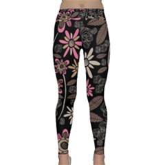 Flower Art Pattern Classic Yoga Leggings by Ket1n9