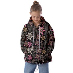 Flower Art Pattern Kids  Oversized Hoodie by Ket1n9