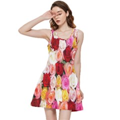 Rose Color Beautiful Flowers Inside Out Racerback Dress by Ket1n9