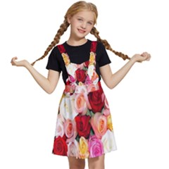 Rose Color Beautiful Flowers Kids  Apron Dress