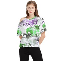 Horse-horses-animal-world-green One Shoulder Cut Out T-shirt by Ket1n9