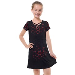 Abstract Pattern Honeycomb Kids  Cross Web Dress by Ket1n9