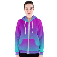 Background-pink-blue-gradient Women s Zipper Hoodie by Ket1n9