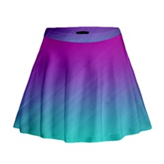 Background-pink-blue-gradient Mini Flare Skirt by Ket1n9