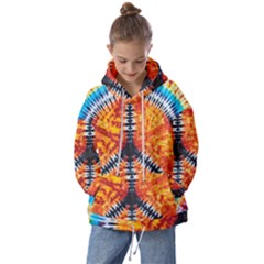 Tie Dye Peace Sign Kids  Oversized Hoodie by Ket1n9