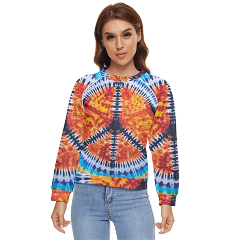 Tie Dye Peace Sign Women s Long Sleeve Raglan T-shirt by Ket1n9