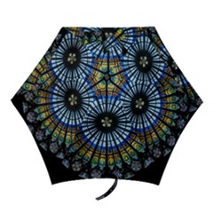 Stained Glass Rose Window In France s Strasbourg Cathedral Mini Folding Umbrellas by Ket1n9