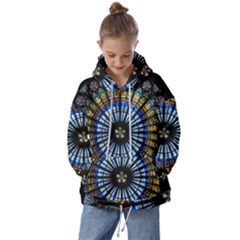 Stained Glass Rose Window In France s Strasbourg Cathedral Kids  Oversized Hoodie by Ket1n9