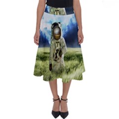 Astronaut Perfect Length Midi Skirt by Ket1n9