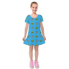 Alien Pattern Kids  Short Sleeve Velvet Dress by Ket1n9