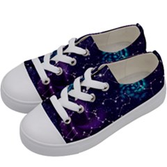 Realistic-night-sky-poster-with-constellations Kids  Low Top Canvas Sneakers by Ket1n9