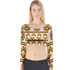 African Long Sleeve Crop Top
