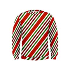 Christmas-color-stripes Kids  Sweatshirt by Grandong