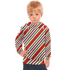 Christmas-color-stripes Kids  Hooded Pullover by Grandong