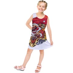 Funny Santa Claus Christmas Kids  Tunic Dress by Grandong