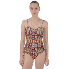 Cute Christmas Seamless Pattern Vector  - Sweetheart Tankini Set