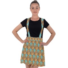 Owl Dreamcatcher Velvet Suspender Skater Skirt by Grandong