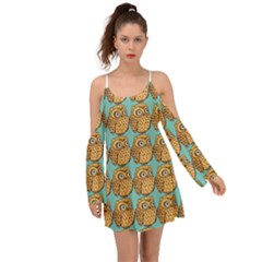 Owl-stars-pattern-background Boho Dress by Grandong